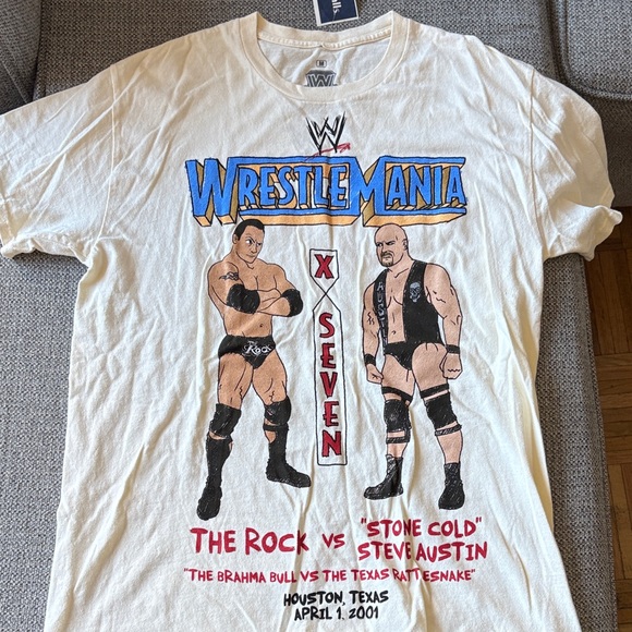 WWE Other - WWE WrestleMania Stone Cold vs. The Rock Graphic T-Shirt - Size M - NEW w/ TAGS